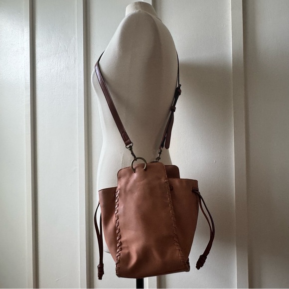 Universal Thread Handbags - Universal Thread Brown Faux Leather Bucket Crossbody Purse